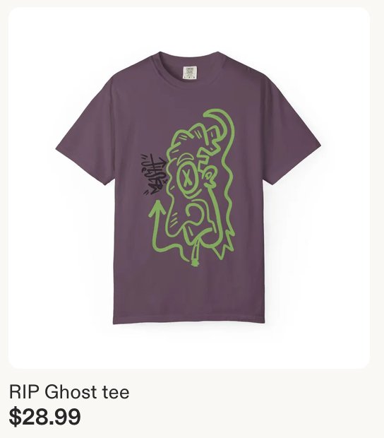 Rip Ghost Tee — Mastif Designs, for sale on Etsy